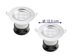 Konstsmide 2er Set LED Deckeneinbaustrahler Für Bad Und Außenbereich, Ø 12,5cm, Schwenkbar -Licht Verkoop 2er set led deckeneinbaustrahler fuer bad und auss 2