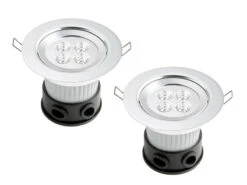 Konstsmide 2er Set LED Deckeneinbaustrahler Für Bad Und Außenbereich, Ø 12,5cm, Schwenkbar