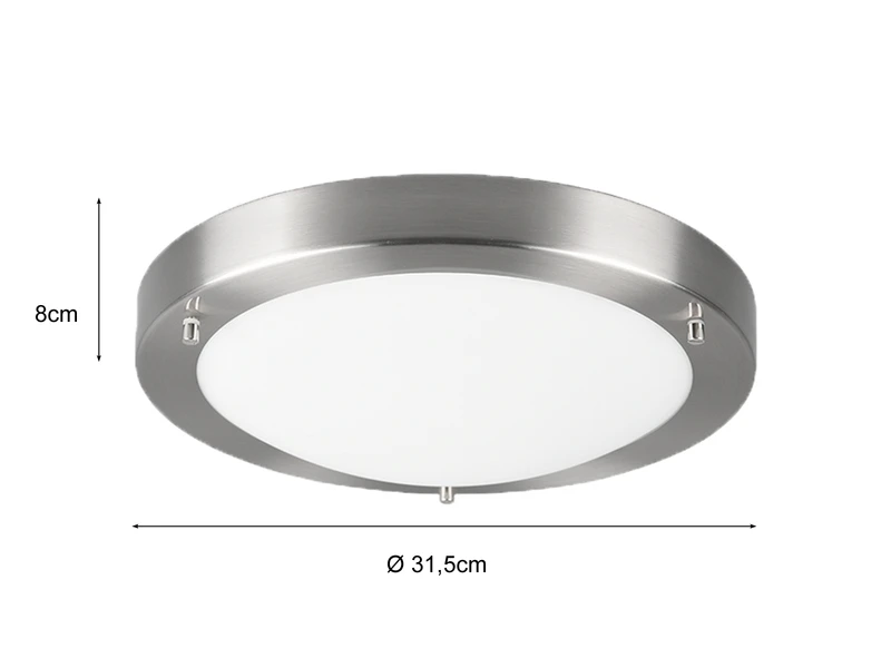 Trio Leuchten Bad Deckenleuchte CONDUS In Silber Mit Glas Opal Weiß Ø 31,5cm - Badlampen 4 Trio Leuchten Bad Deckenleuchte CONDUS In Silber Mit Glas Opal Weiß Ø 31,5cm - Badlampen – Bild 4