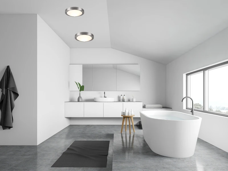 Trio Leuchten Bad Deckenleuchte CONDUS In Silber Mit Glas Opal Weiß Ø 31,5cm - Badlampen 6 Trio Leuchten Bad Deckenleuchte CONDUS In Silber Mit Glas Opal Weiß Ø 31,5cm - Badlampen – Bild 6