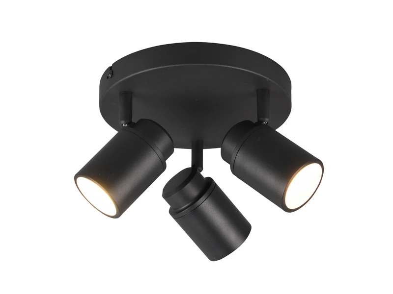 Trio Leuchten Badezimmerlampe ANGELO Deckenstrahler 3 Flammig Rund Schwenkbar Schwarz 2 Trio Leuchten Badezimmerlampe ANGELO Deckenstrahler 3 Flammig Rund Schwenkbar Schwarz – Bild 2