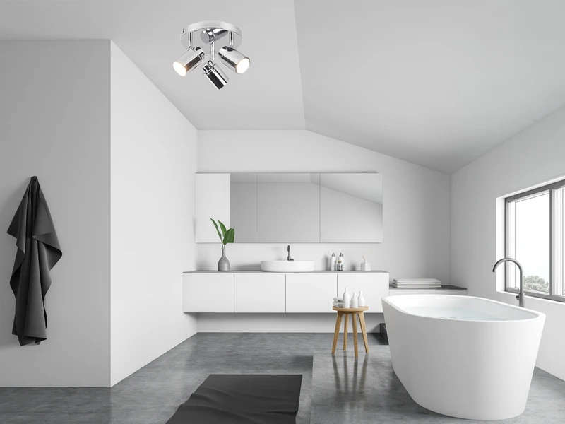 Trio Leuchten Badezimmerlampe ANGELO Deckenstrahler 3 Flammig Rund Schwenkbar Chrom 5 Trio Leuchten Badezimmerlampe ANGELO Deckenstrahler 3 Flammig Rund Schwenkbar Chrom – Bild 5