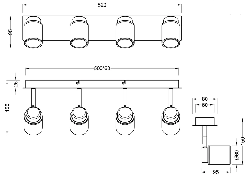 Trio Leuchten Badezimmerlampe ANGELO Deckenstrahler 4 Flammig Schwenkbar Schwarz 8 Trio Leuchten Badezimmerlampe ANGELO Deckenstrahler 4 Flammig Schwenkbar Schwarz – Bild 8