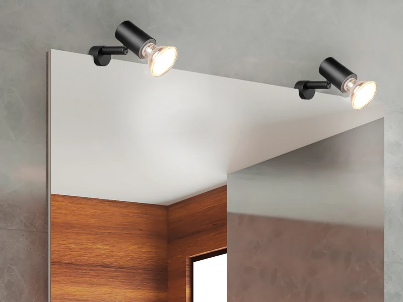 Trio Leuchten Badezimmerlampe LORENZO In Schwarz - Spiegelklemmleuchte Mit Schwenkbarem Spot 5 Trio Leuchten Badezimmerlampe LORENZO In Schwarz - Spiegelklemmleuchte Mit Schwenkbarem Spot – Bild 5