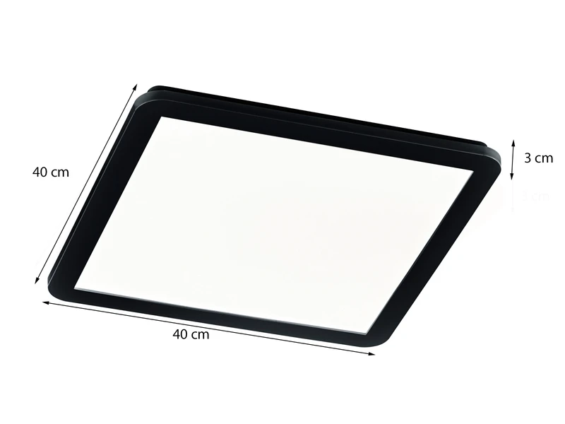 Reality Leuchten Dimmbare LED Deckenleuchte CAMILLUS Flache Badezimmerlampe 40x40cm Schwarz IP44 3 Reality Leuchten Dimmbare LED Deckenleuchte CAMILLUS Flache Badezimmerlampe 40x40cm Schwarz IP44 – Bild 3