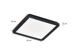 Reality Leuchten Dimmbare LED Deckenleuchte CAMILLUS Flache Badezimmerlampe 30x30cm Schwarz IP44 -Licht Verkoop dimmbare led deckenleuchte camillus flache badezim 37