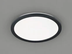 Reality Leuchten Dimmbare LED Deckenleuchte CAMILLUS Flache Badezimmerlampe Ø40cm Schwarz IP44