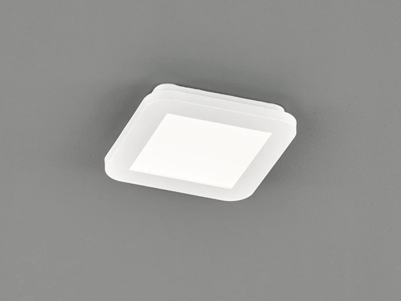 Reality Leuchten Dimmbare LED Deckenleuchte CAMILLUS Flache Badezimmerlampe 17x17cm Weiß IP44 1 Reality Leuchten Dimmbare LED Deckenleuchte CAMILLUS Flache Badezimmerlampe 17x17cm Weiß IP44