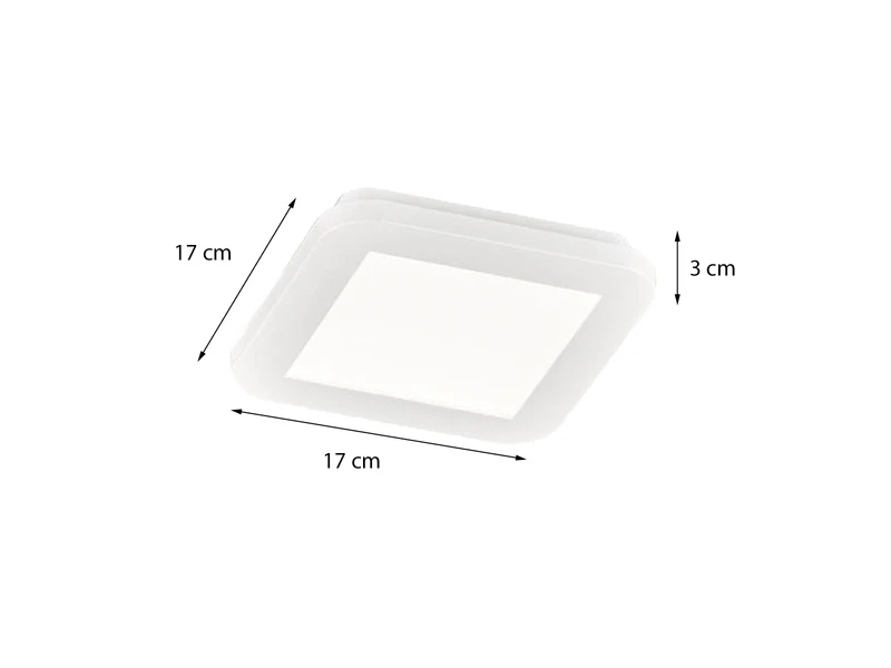 Reality Leuchten Dimmbare LED Deckenleuchte CAMILLUS Flache Badezimmerlampe 17x17cm Weiß IP44 3 Reality Leuchten Dimmbare LED Deckenleuchte CAMILLUS Flache Badezimmerlampe 17x17cm Weiß IP44 – Bild 3
