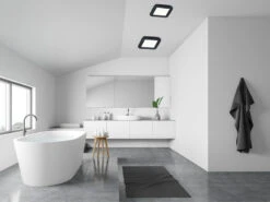 Reality Leuchten Dimmbare LED Deckenleuchte CAMILLUS Flache Badezimmerlampe 17x17cm Schwarz IP44 -Licht Verkoop dimmbare led deckenleuchte camillus flache badezim 64