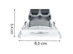 Trio Leuchten Eckiger LED Deckeneinbaustrahler ZAGROS Dimmbar In Weiß Matt, IP65 -Licht Verkoop eckiger led deckeneinbaustrahler zagros dimmbar in 19