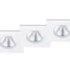 Trio Leuchten Eckiger LED Einbaustrahler ZAGROS 3er Set Dimmbar In Weiß Matt, IP65