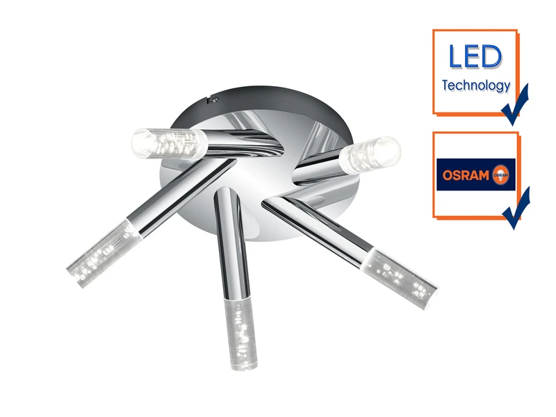 Trio Leuchten LED BAD Deckenleuchte BOLSA, Chrom, Acryl Transparent Klar, Ø 41 Cm 3 Trio Leuchten LED BAD Deckenleuchte BOLSA, Chrom, Acryl Transparent Klar, Ø 41 Cm – Bild 3