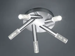 Trio Leuchten LED BAD Deckenleuchte BOLSA, Chrom, Acryl Transparent Klar, Ø 41 Cm