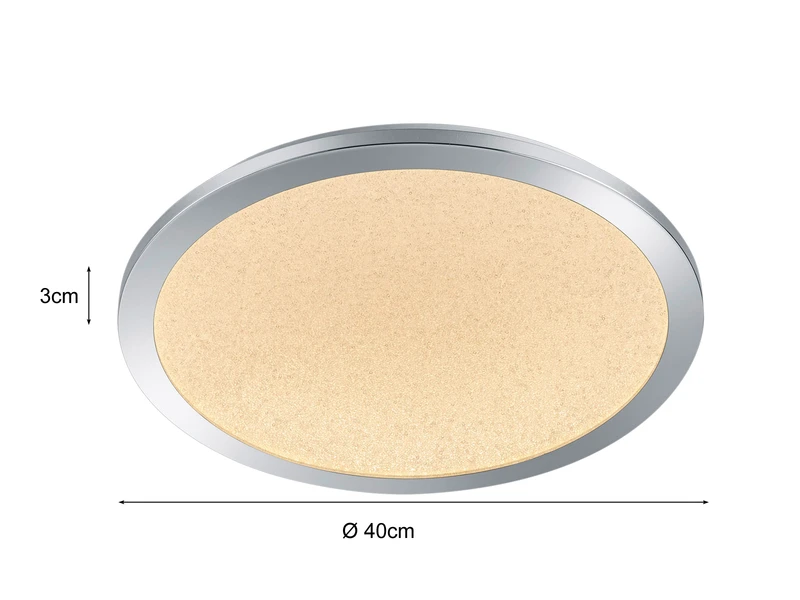 Trio Leuchten LED Bad Deckenleuchte CINZIA Chrom Mit Kristall Effekt & Dimmer Ø40cm 3 Trio Leuchten LED Bad Deckenleuchte CINZIA Chrom Mit Kristall Effekt & Dimmer Ø40cm – Bild 3