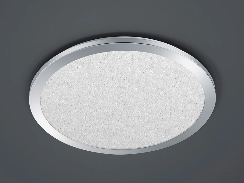 Trio Leuchten LED Bad Deckenleuchte CINZIA Chrom Mit Kristall Effekt & Dimmer Ø40cm 1 Trio Leuchten LED Bad Deckenleuchte CINZIA Chrom Mit Kristall Effekt & Dimmer Ø40cm