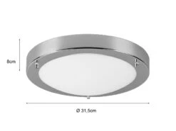 Trio Leuchten LED Bad Deckenleuchten In Chrom Mit Glas Opal Weiß Ø 31,5cm - Badlampen -Licht Verkoop led bad deckenleuchten in chrom mit glas opal weis 3