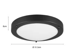 Trio Leuchten LED Bad Deckenleuchten In Schwarz Mit Glas Weiß Ø 31,5cm - Badlampen -Licht Verkoop led bad deckenleuchten in schwarz mit glas weiss 3 3