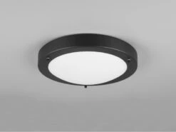 Trio Leuchten LED Bad Deckenleuchten In Schwarz Mit Glas Weiß Ø 31,5cm - Badlampen -Licht Verkoop led bad deckenleuchten in schwarz mit glas weiss 3 6