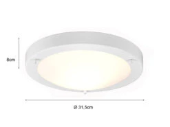 Trio Leuchten LED Bad Deckenleuchten In Weiß Mit Glas Opal Weiß Ø 31,5cm - Badlampen -Licht Verkoop led bad deckenleuchten in weiss mit glas opal weis 3