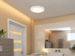 Trio Leuchten LED Bad Deckenleuchten In Weiß Mit Glas Opal Weiß Ø 31,5cm - Badlampen -Licht Verkoop led bad deckenleuchten in weiss mit glas opal weis 4