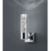 Trio Leuchten LED BAD Wandleuchte BOLSA Up- Light Chrom Acryl Transparent, Höhe 17cm