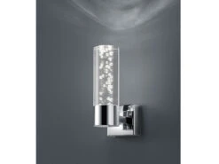 Trio Leuchten LED BAD Wandleuchte BOLSA Up- Light Chrom Acryl Transparent, Höhe 17cm