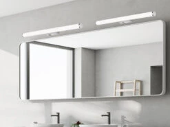 Trio Leuchten LED Bad Wandleuchte MATTIMO Mit Schalter Chrom 80cm - Spiegelleuchte -Licht Verkoop led bad wandleuchte mattimo mit schalter chrom 80c 6