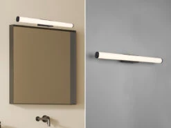 Trio Leuchten LED Bad Wandleuchte MATTIMO Mit Schalter Schwarz 60cm - Spiegelleuchte