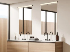 Trio Leuchten LED Bad Wandleuchte MATTIMO Mit Schalter Schwarz 80cm - Spiegelleuchte -Licht Verkoop led bad wandleuchte mattimo mit schalter schwarz 8 5