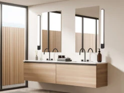 Trio Leuchten LED Bad Wandleuchte PIERA Mit Steckdose Schwarz 79cm - Spiegelleuchte -Licht Verkoop led bad wandleuchte piera mit steckdose schwarz 79 4