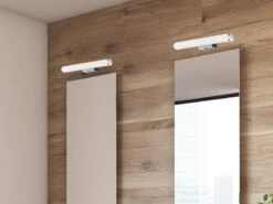 Trio Leuchten LED Bad Wandleuchten 2er Set Mit Schalter Chrom 40cm - Spiegelleuchte -Licht Verkoop led bad wandleuchten 2er set mit schalter chrom 40 6