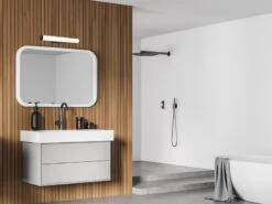 Trio Leuchten LED Bad Wandleuchten 2er Set Mit Schalter Schwarz 40cm - Spiegelleuchte -Licht Verkoop led bad wandleuchten 2er set mit schalter schwarz 1 17