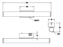 Trio Leuchten LED Bad Wandleuchten 2er Set Mit Schalter Schwarz 40cm - Spiegelleuchte -Licht Verkoop led bad wandleuchten 2er set mit schalter schwarz 1 19