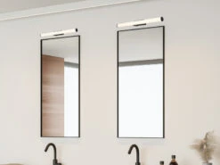 Trio Leuchten LED Bad Wandleuchten 2er Set Mit Schalter Schwarz 60cm - Spiegelleuchte -Licht Verkoop led bad wandleuchten 2er set mit schalter schwarz 1 5