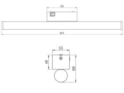 Trio Leuchten LED Bad Wandleuchten 2er Set Mit Schalter Schwarz 60cm - Spiegelleuchte -Licht Verkoop led bad wandleuchten 2er set mit schalter schwarz 1 8