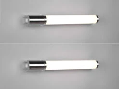 Trio Leuchten LED Bad Wandleuchten 2er Set Mit Steckdose Chrom 41,5cm - Spiegelleuchte -Licht Verkoop led bad wandleuchten 2er set mit steckdose chrom 4 2