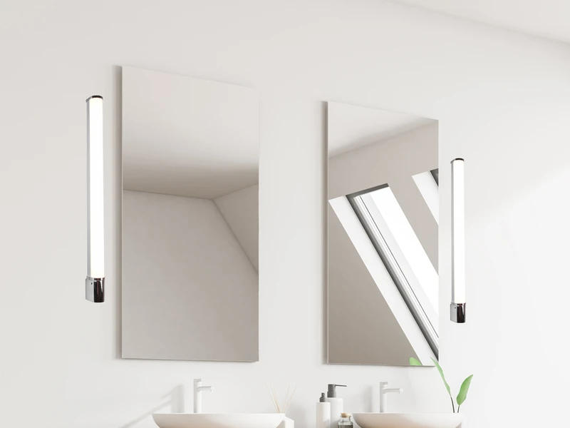 Trio Leuchten LED Bad Wandleuchten 2er Set Mit Steckdose Chrom 79cm - Spiegelleuchte 5 Trio Leuchten LED Bad Wandleuchten 2er Set Mit Steckdose Chrom 79cm - Spiegelleuchte – Bild 5