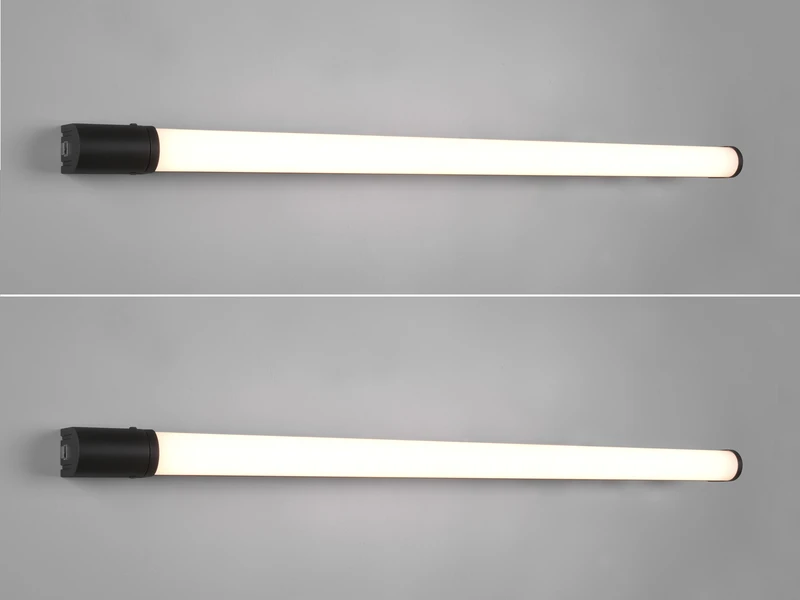 Trio Leuchten LED Bad Wandleuchten 2er Set Mit Steckdose Schwarz 119cm - Spiegelleuchte 3 Trio Leuchten LED Bad Wandleuchten 2er Set Mit Steckdose Schwarz 119cm - Spiegelleuchte – Bild 3