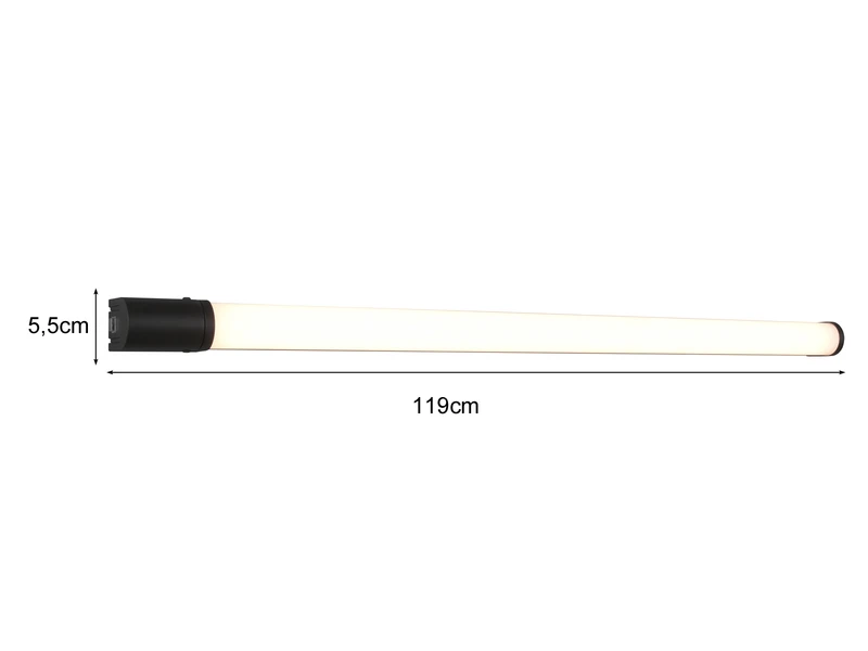 Trio Leuchten LED Bad Wandleuchten 2er Set Mit Steckdose Schwarz 119cm - Spiegelleuchte 4 Trio Leuchten LED Bad Wandleuchten 2er Set Mit Steckdose Schwarz 119cm - Spiegelleuchte – Bild 4