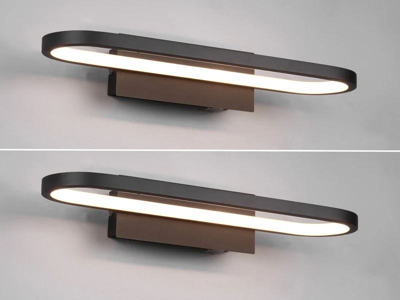 Trio Leuchten LED Badezimmer Wandleuchte 2er Set In Schwarz, Breite 40cm - Spiegelleuchte 3 Trio Leuchten LED Badezimmer Wandleuchte 2er Set In Schwarz, Breite 40cm - Spiegelleuchte – Bild 3