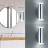 Trio Leuchten LED Badezimmer Wandleuchte 2er Set Up Down In Chrom 16,6cm - Spiegelleuchte