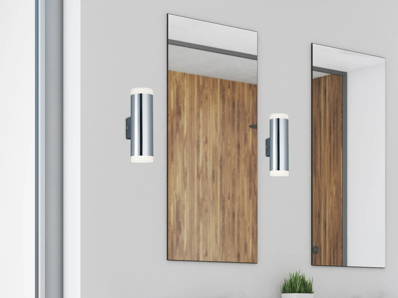 Trio Leuchten LED Badezimmer Wandleuchte 2er Set Up Down In Chrom 16,6cm - Spiegelleuchte 5 Trio Leuchten LED Badezimmer Wandleuchte 2er Set Up Down In Chrom 16,6cm - Spiegelleuchte – Bild 5