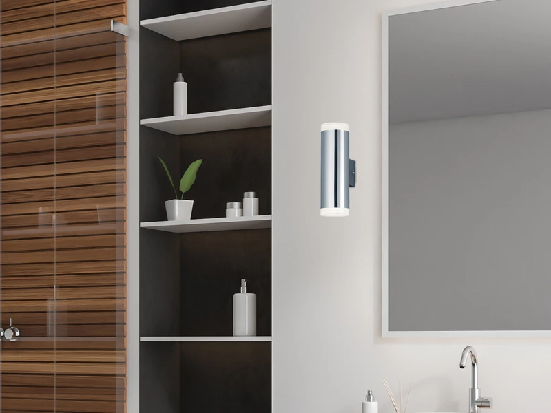 Trio Leuchten LED Badezimmer Wandleuchte 2er Set Up Down In Chrom 16,6cm - Spiegelleuchte 6 Trio Leuchten LED Badezimmer Wandleuchte 2er Set Up Down In Chrom 16,6cm - Spiegelleuchte – Bild 6
