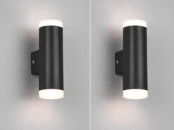 Trio Leuchten LED Badezimmer Wandleuchte 2er Set Up Down In Schwarz 16,6cm - Spiegelleuchte -Licht Verkoop led badezimmer wandleuchte 2er set up down in schw 2