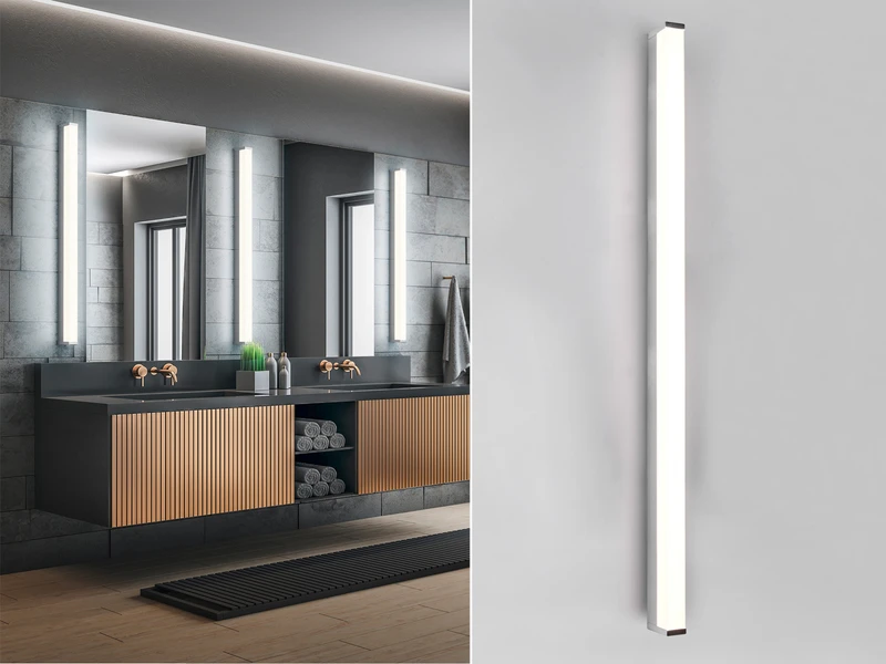 Trio Leuchten LED Badezimmer Wandleuchte FABIO In Chrom 120cm - Spiegelleuchte 1 Trio Leuchten LED Badezimmer Wandleuchte FABIO In Chrom 120cm - Spiegelleuchte