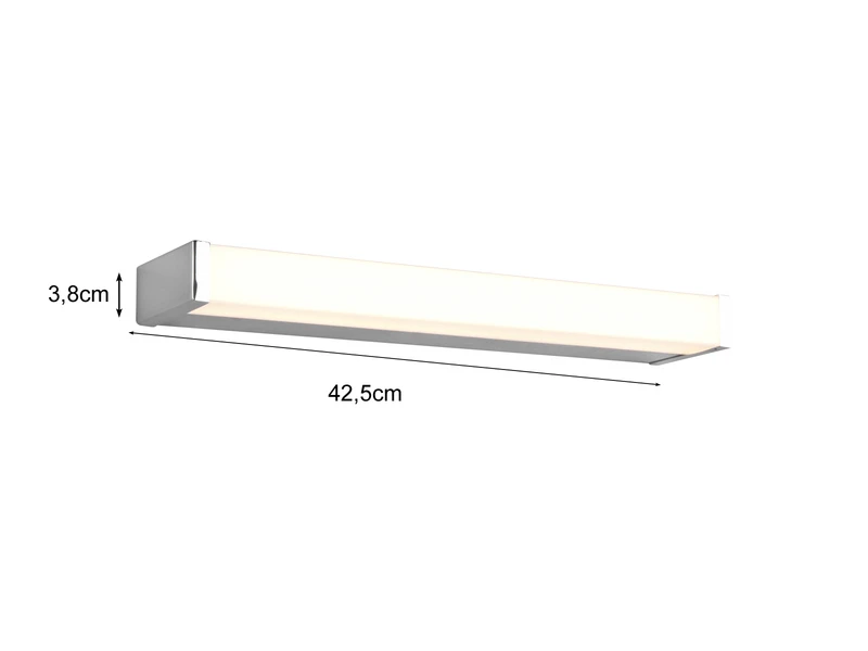 Trio Leuchten LED Badezimmer Wandleuchte FABIO In Chrom 42,5cm - Spiegelleuchte 4 Trio Leuchten LED Badezimmer Wandleuchte FABIO In Chrom 42,5cm - Spiegelleuchte – Bild 4