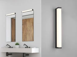 Trio Leuchten LED Badezimmer Wandleuchte FABIO In Schwarz 42,5cm - Spiegelleuchte