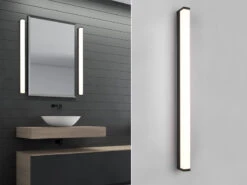 Trio Leuchten LED Badezimmer Wandleuchte FABIO In Schwarz 80cm - Spiegelleuchte