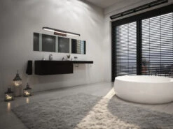 Trio Leuchten LED Badezimmer Wandleuchte GIANNI In Schwarz, Breite 60cm - Spiegelleuchte -Licht Verkoop led badezimmer wandleuchte gianni in schwarz breit 16